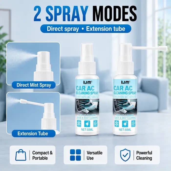Nettoyant Moussant Double Pulvérisation pour Ventilateurs – Formule Douce et Sûre – Nettoyage Rapide et en Profondeur –