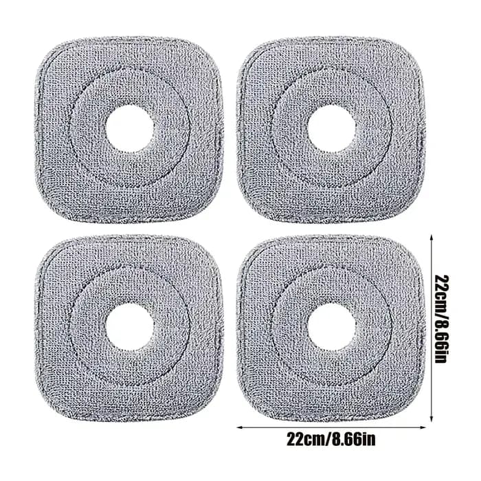 Tête de vadrouille 4 pièces recharges en microfibre brosse carrée tampon à récurer pour nettoyage en profondeur humide et sec soins des sols en bois dur cuisine salle de bain