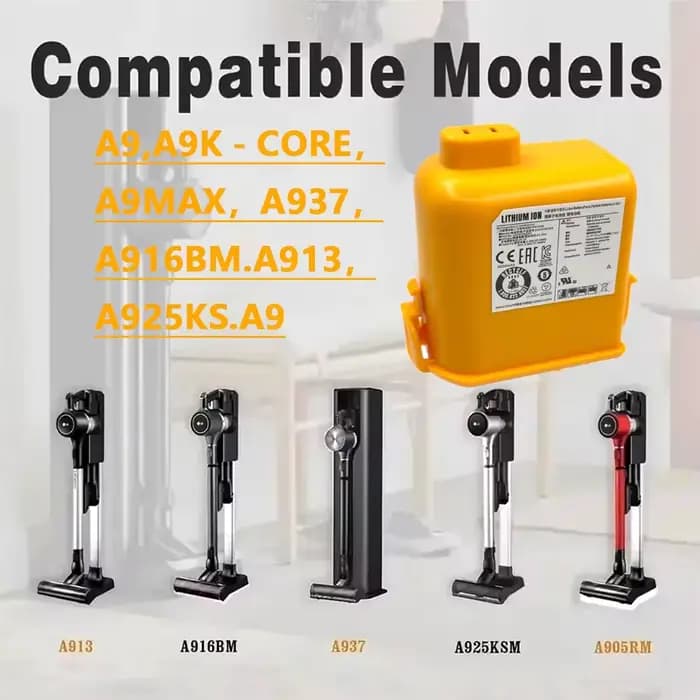 Batterie d'aspirateur 5.0/6.0Ah EAC63758601 pour LG Cord Zero A9