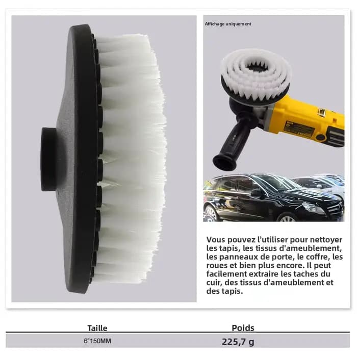 Brosse de nettoyage électrique creuse de 6 pouces