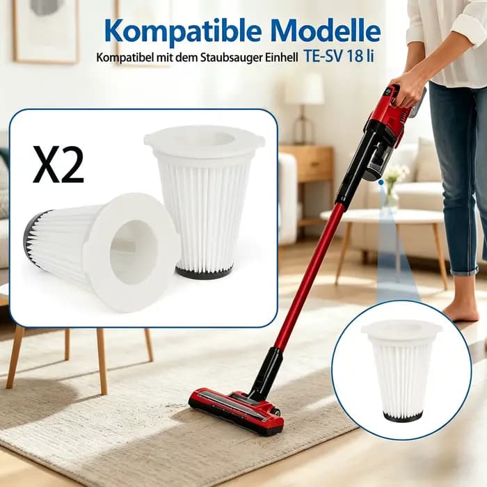 2 filtres pour aspirateur Einhell TE-SV 18 Li