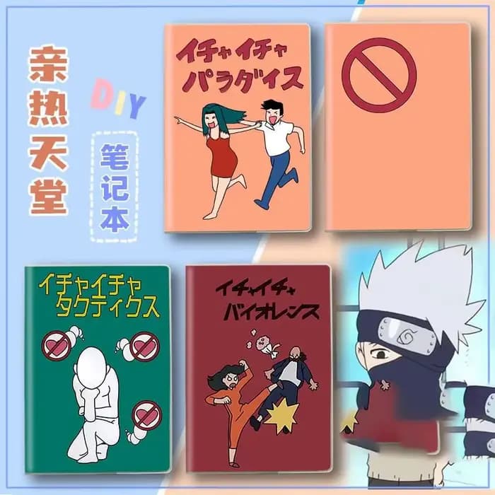 Accessoires pour carnet Naruto, carnet à couverture en caoutchouc, agenda personnalisé, carnet intime Kakashi anime B5