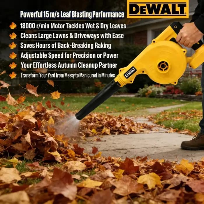 Outil de nettoyage de jardin ultime Dewalt ! Souffleur et aspirateur de feuilles sans fil 2-en-1
