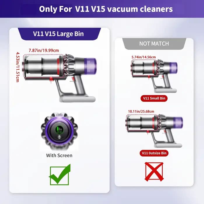 Poubelles adaptées aux aspirateurs V11 V15 SV14 SV15 SV22
