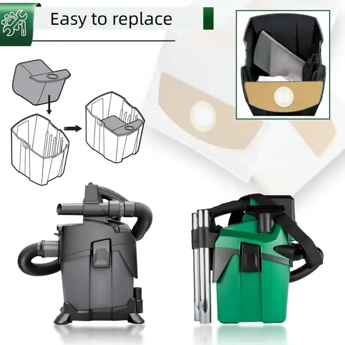 Sac de rechange pour aspirateurs sans fil humides et secs FLEX 24V Brushless et Metabo HPT 18V 1,6 gallon, compatible avec FT522 et 380954