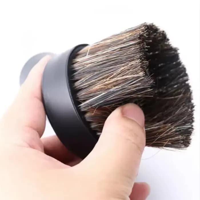 Brosse ronde en crin de cheval de 2.5cm de Long + adaptateur de conversion d'aspirateur outil
