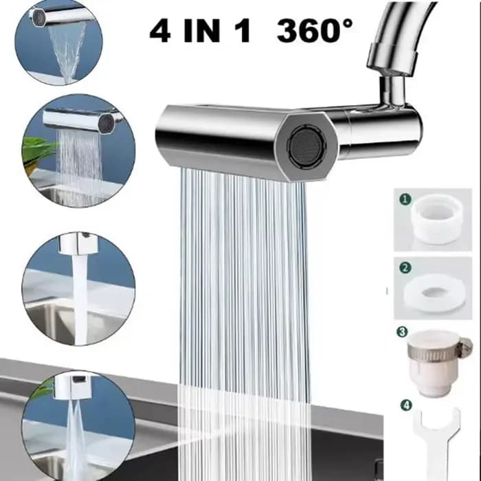 Barboteur de robinet de cuisine cascade résistant aux éclaboussures 360 ° Adaptateur d'eau d'extension