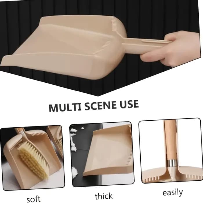 Un ensemble de pelle à poussière et de balai à manche en bois - idéal pour nettoyer les canapés