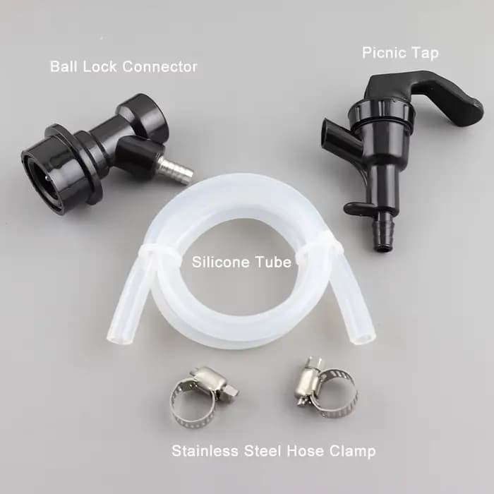 Robinet de pique-nique à assemblage de ligne de bière à serrure à bille, avec tuyau en Silicone de 50cm, distributeur de bière pour brassage à domicile