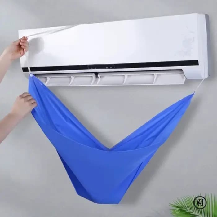 100cm épaissi nettoyant climatisation nettoyage couverture sac PVC avec tuyau d'eau maison 1-1.5P fendu suspendu climatiseur outils
