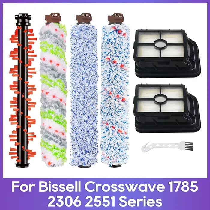 Compatible pour Bissell Crosswave 1713 1785 1866 1868 1926 Pet Pro 2224E sans fil 2582E série pièces de rechange filtre à brosse à rouleau
