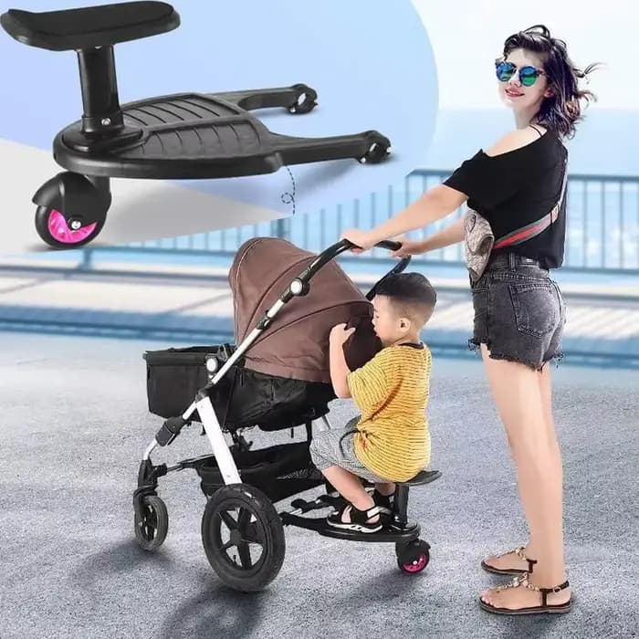 Faire marcher avec deux enfants plus faciles – Adaptateur de pédale de poussette pour enfants et plaque debout d'auto-stop pour deuxième enfant et jumeaux