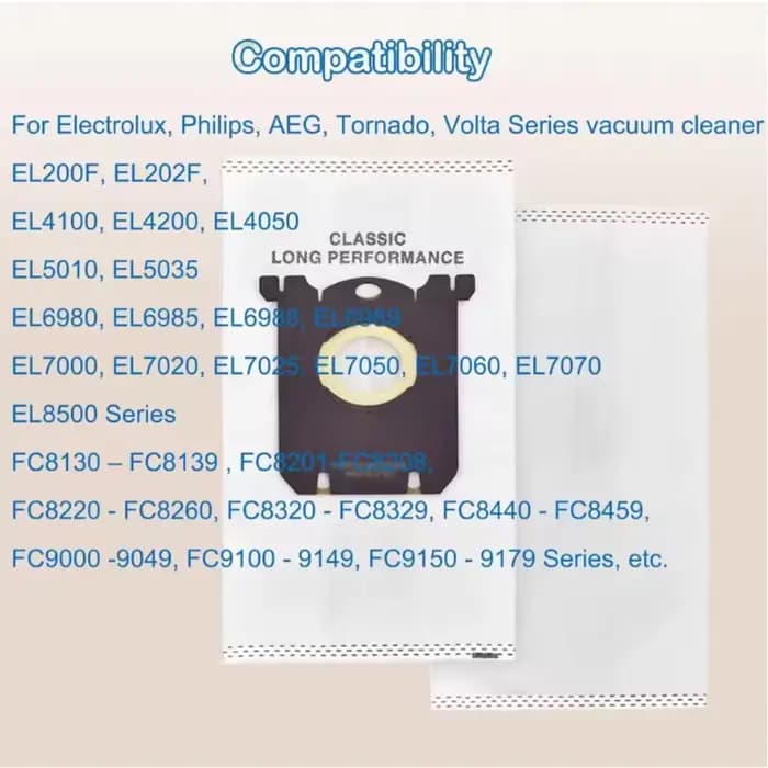 Sac à poussière pour aspirateur Electrolux s-bag GR201 AEG Philips FC8021 FC9049 HR8500 FC9150 E201B