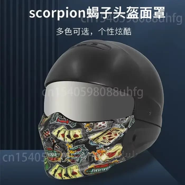 Masque facial pour casque de moto Scorpion Exo Combat Covert Skull Retro, accessoires pour casque, casque non inclus