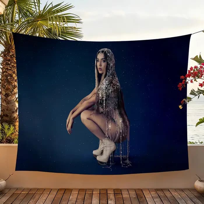 Drapeau musical Singer L-Lola indigo, pour camping, fête, pique-nique, studio, fond de stand, décoration murale intérieure, bannière