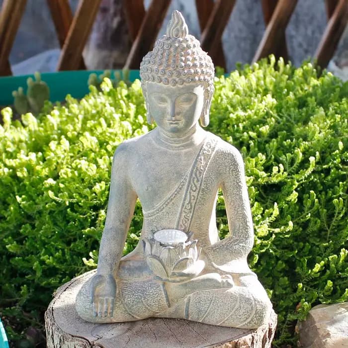 Statue de bouddha de méditation solaire