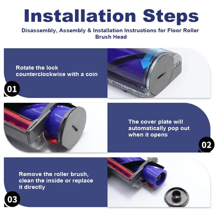 Tête de brosse à entraînement direct pour aspirateur Dyson V7 V8 V10 V11 V15