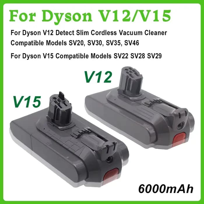 Batterie 25.5V 6000mAh pour aspirateur Dyson V12 Detect Slim sans fil SV20