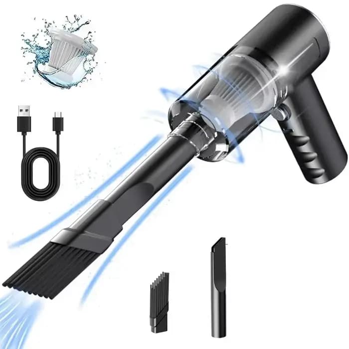 Aspirateur sans fil noir 120W, haute puissance, portable, double usage, pour le nettoyage de la maison et de la voiture, 1 pièce