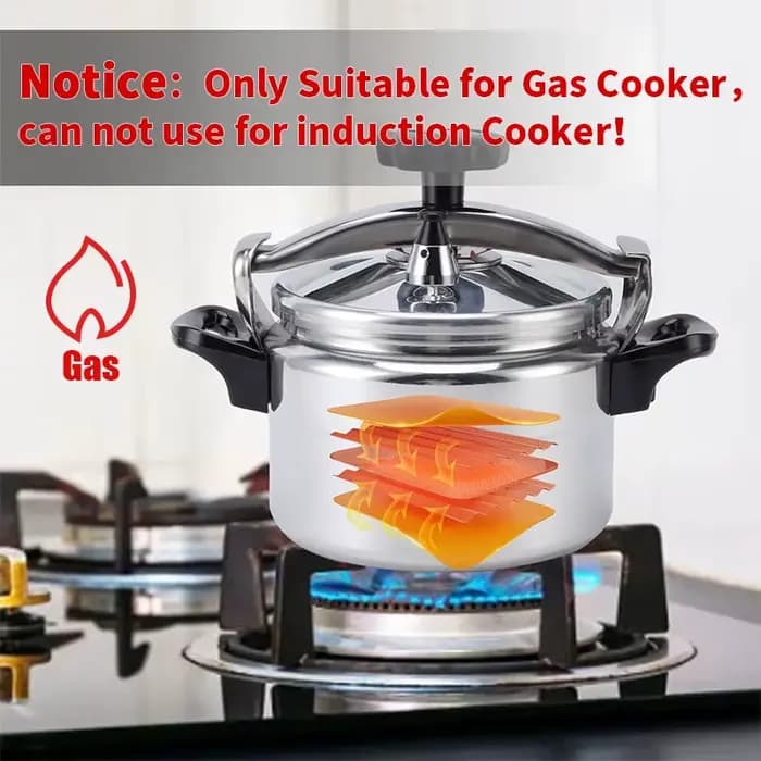 Autocuiseur en aluminium d'une capacité de 3L/4L/5L/7L uniquement pour le pot à pression antidéflagrant sûr au gaz avec couvercle de verrouillage facile