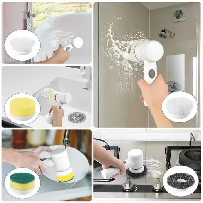 Brosse à récurer électrique 5 en 1