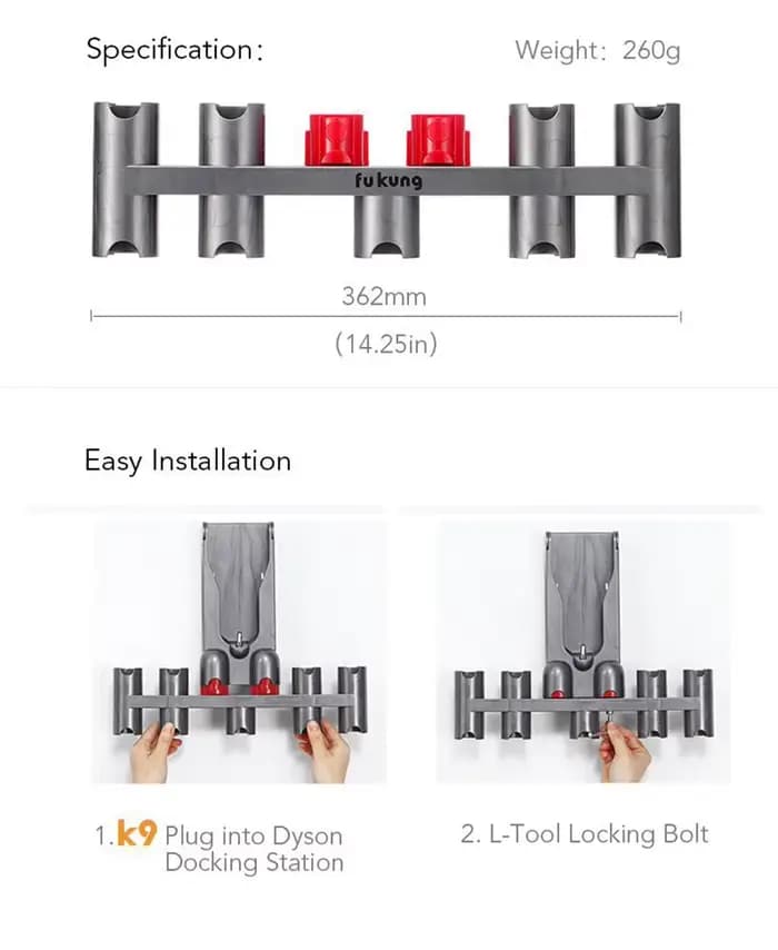 Support mural pour aspirateur Dyson V7 V8 V10 V11 V12 V15
