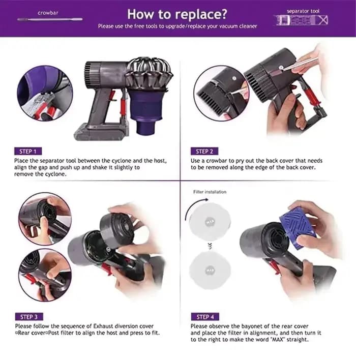Pour Dyson V6 DC58 DC59 DC72 DC61 DC74 pièce de rechange pour aspirateur