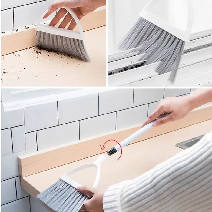 Combinaison blanche efficace de balai et de pelle à poussière pour le nettoyage de sol sans tache