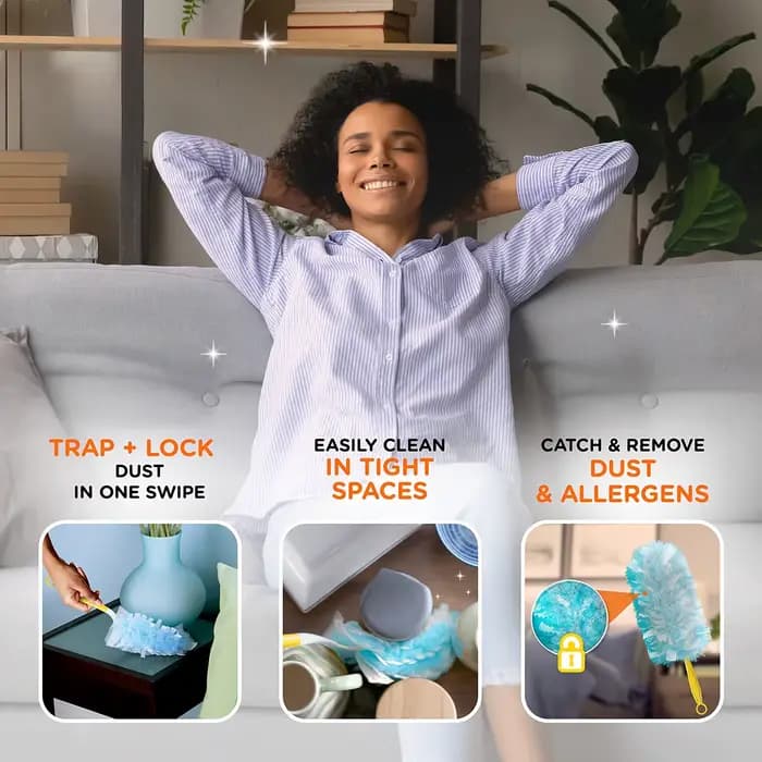 Un paquet de 10 accessoires dépoussiéreurs jetables, compatibles avec Swiffer.