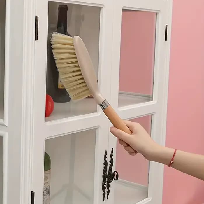 Ensemble balai et pelle à poussière avec manche en bois pour le nettoyage des sols et des meubles
