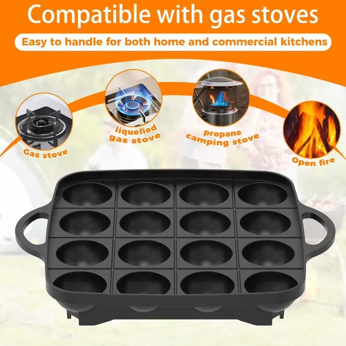 Plateau de cuisson Takoyaki en fonte d'aluminium