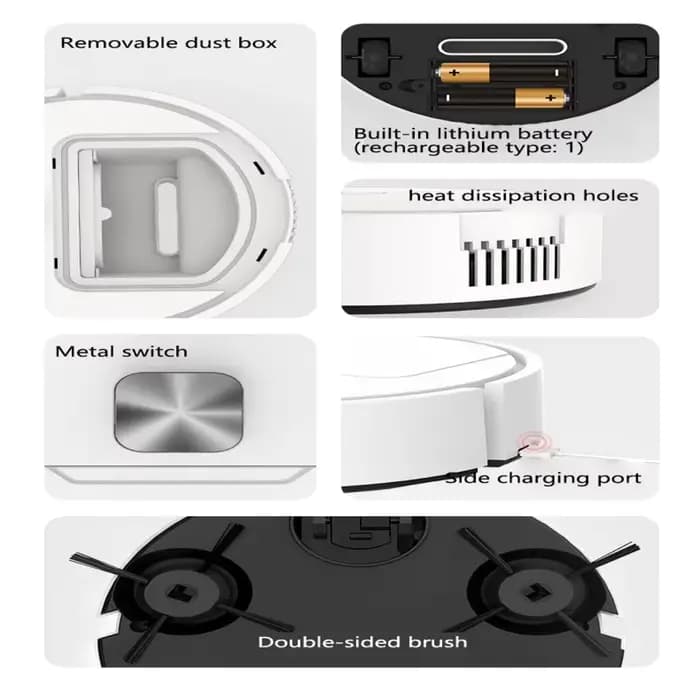 Mini robot de nettoyage intelligent silencieux trois-en-un multifonctionnel aspirateur balayeuse serpillière brosse 2025