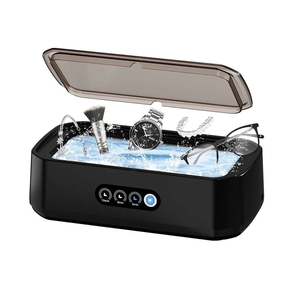 Machine de nettoyage à ultrasons pour lunettes, 650ml, Mini nettoyeur à vibrations haute fréquence p