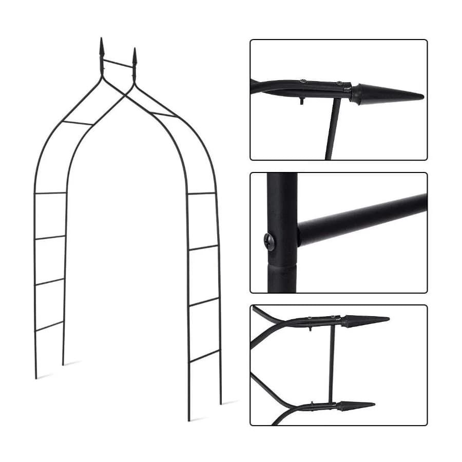 Arches de jardin avec portail, arche de treillis pour plantes grimpantes, roses et vignes, support p