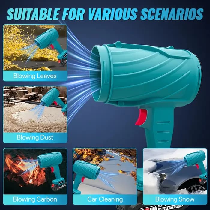 HIPPCRON Souffleur d'air électrique sans fil 2-en-1 31000 tr/min, aspirateur portable haute vitesse 25 m/s pour Makita 18V (sans batterie)