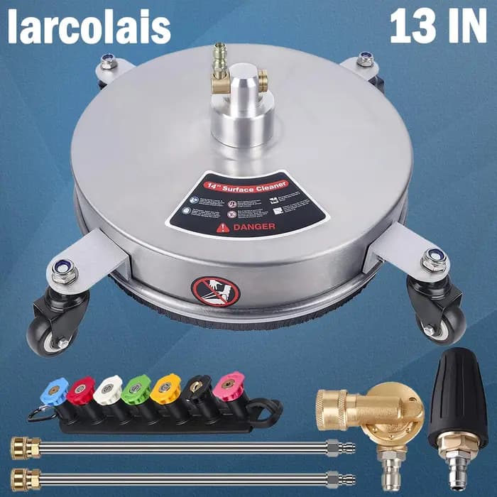 Nettoyeur de surface haute pression 4000 PSI 13 pouces pour allée, trottoir, patio, en acier inoxydable, compatible Karcher, connecteur rapide 1/4 pouce