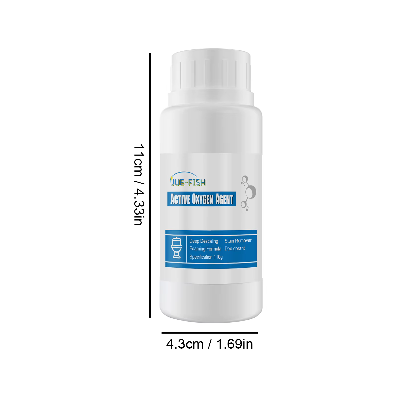 Nettoyant à oxygène réactif pour toilettes, poudre de livres d'hygiène de décontamination, agent dom
