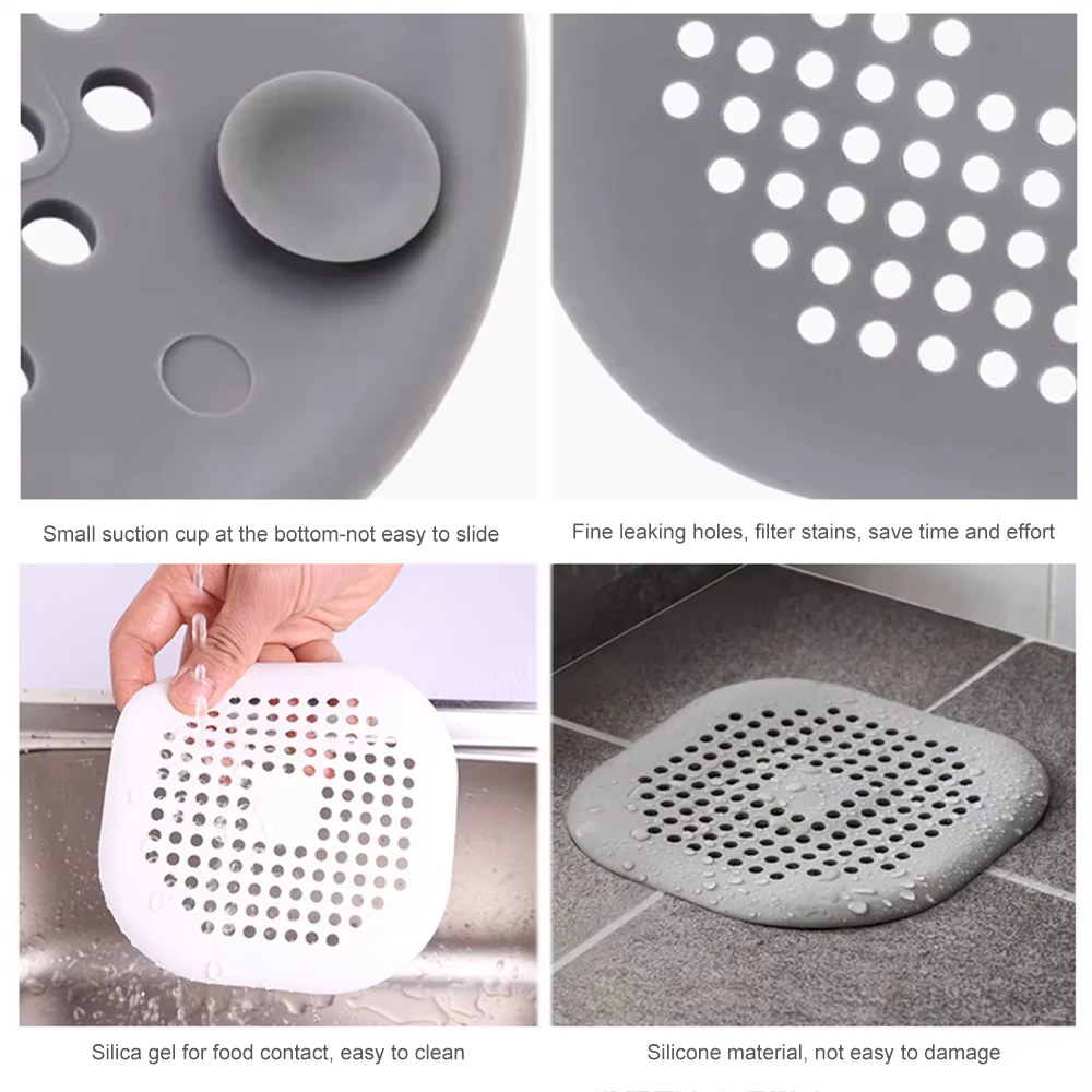 Filtre à cheveux en Silicone pour évier, filtre Anti-blocage, baignoire, douche, bouchon de vidange