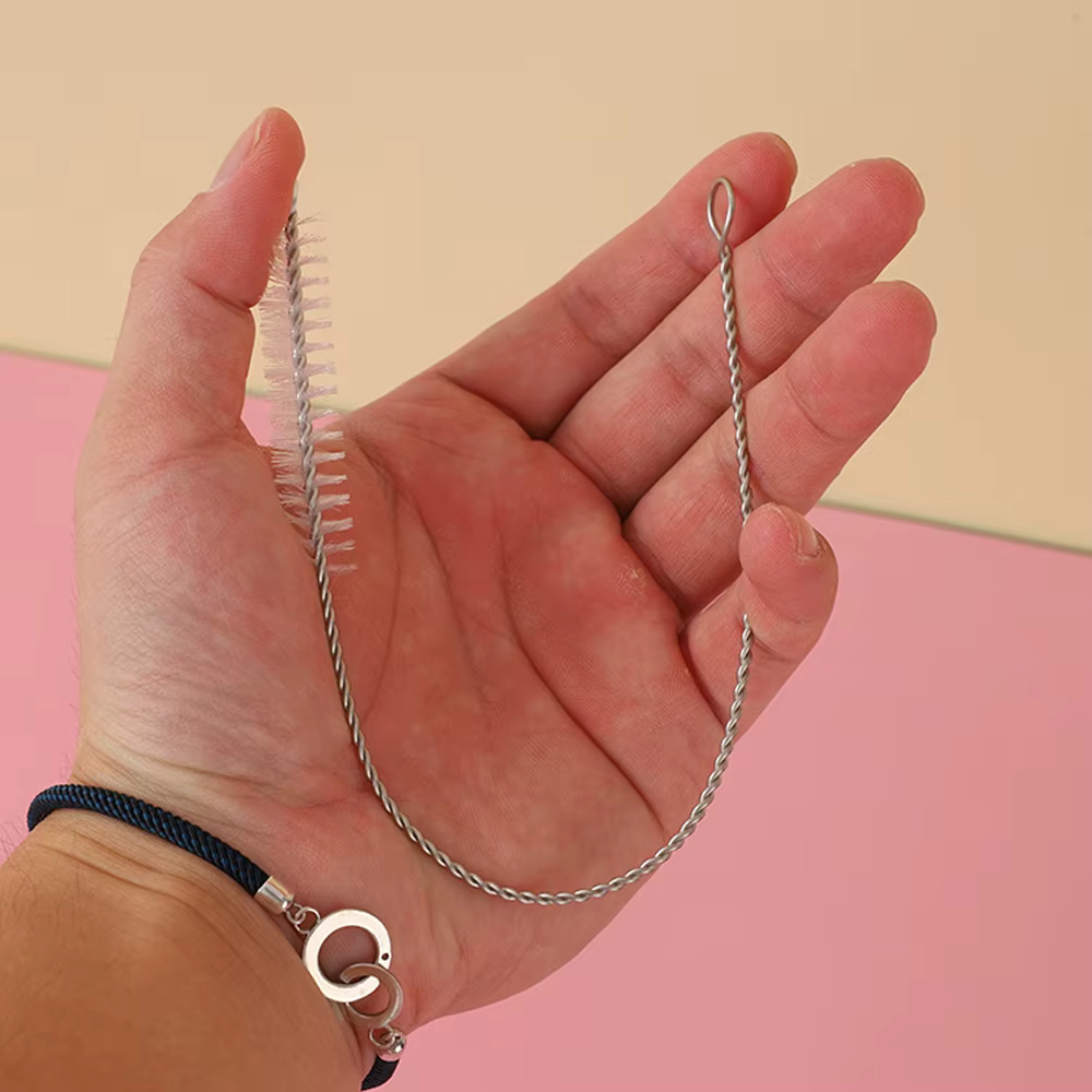 Brosse de nettoyage de paille en acier inoxydable, 1/10/100 pièces, nettoyage de tuyaux de mauvaises