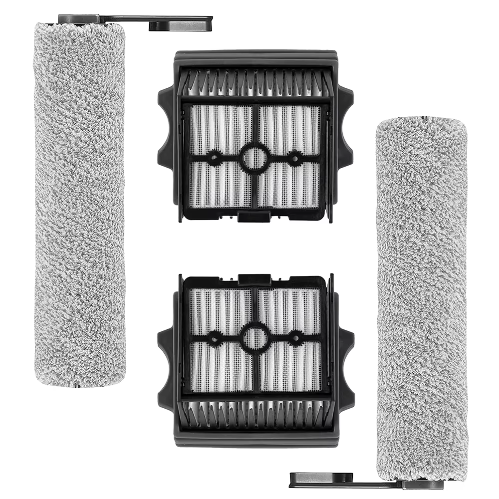 Ensemble de 4 pièces (2 rouleaux brosse + 2 filtres) pour Tineco Floor One S5/S5 Combo/S5 Pro Combo/