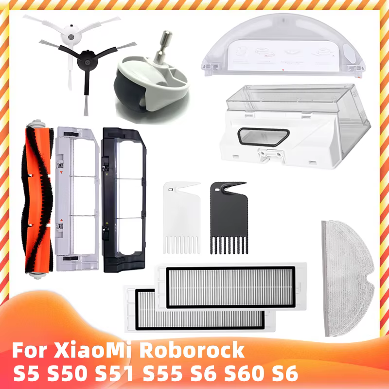 Pièces de rechange pour aspirateur Xiaomi Roborock S5, S50, S51, S55, Dock S60, filtre HEPA, vadroui