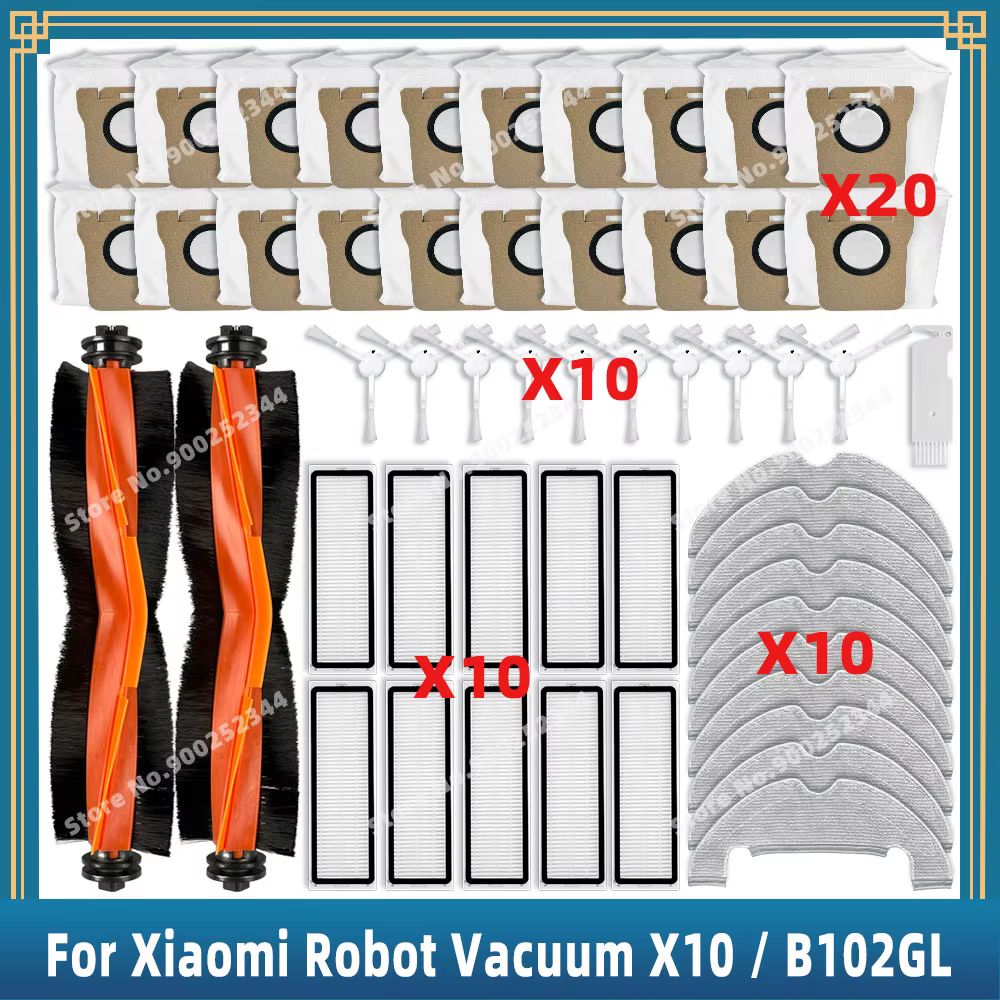 Pièces de rechange pour Xiaomi Robot Vacuum X10 B102GL accessoires, brosse latérale principale, filt