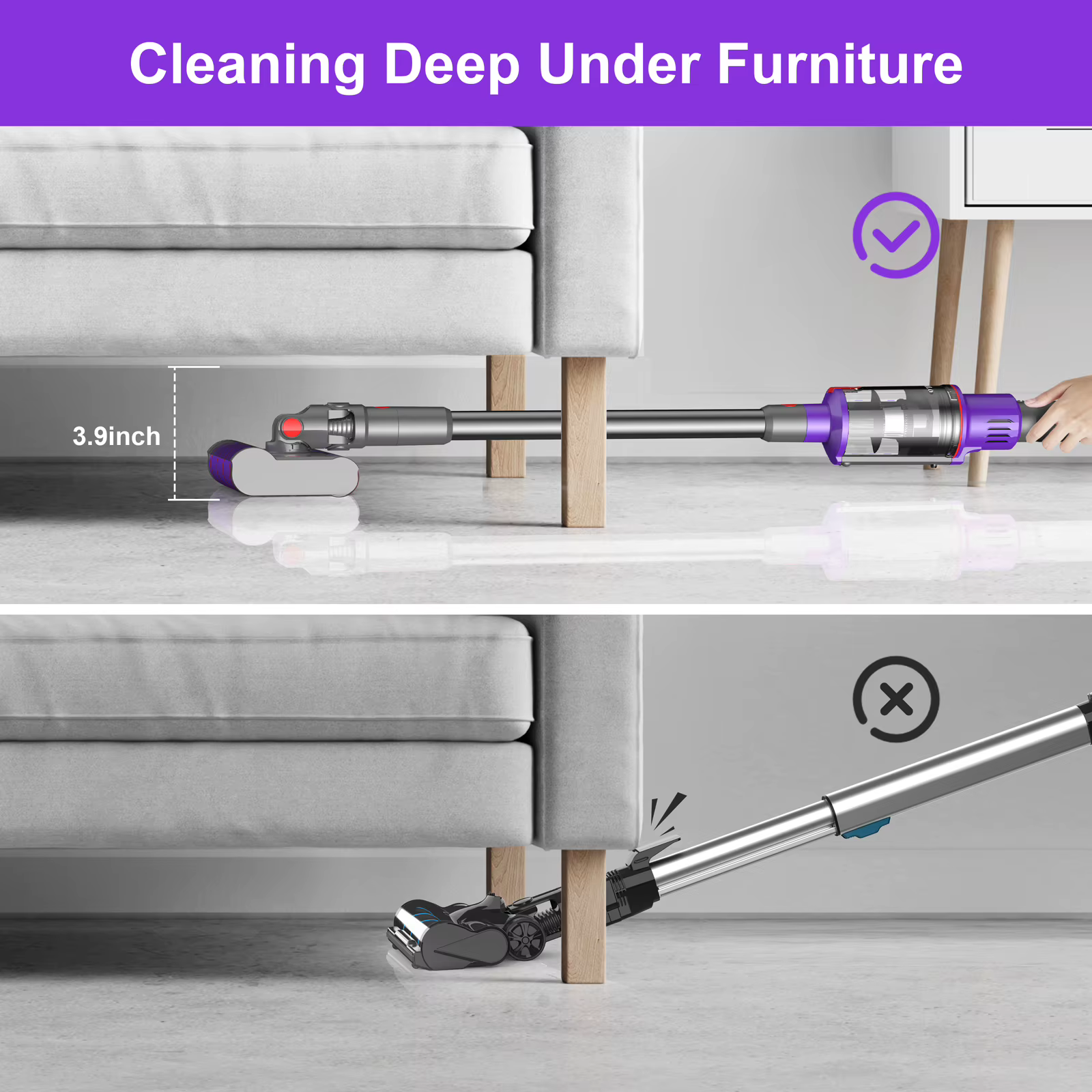 UMLO-Aspirateur sans fil V102 pour tapis de maison, sol dur, poils d'animaux, aspirateur à anciers i