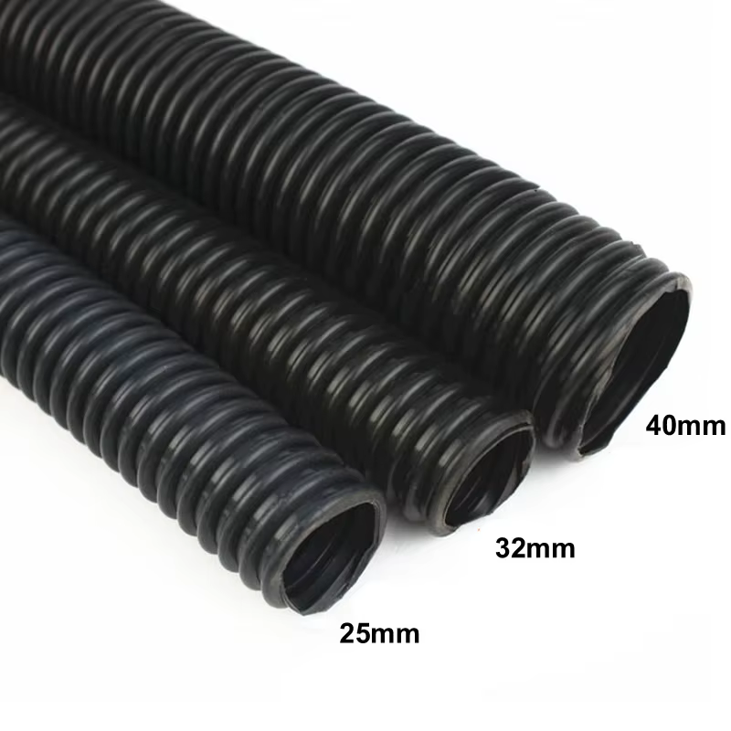 Tuyau fileté pour aspirateurs généraux, intérieur noir 25mm 28mm 32mm 40mm, pailles à soufflet, pièc