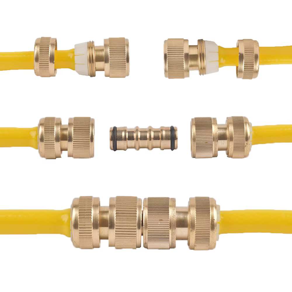 Connecteur rapide à filetage 1/2 3/4 ", adaptateur d'arrosage de jardin en laiton, tuyau en cuivre d