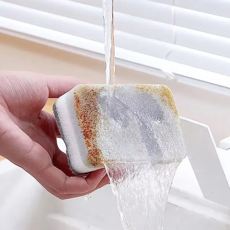Éponges de nettoyage magiques à trois couches, réutilisables, pour casserole, vaisselle, tampons à r
