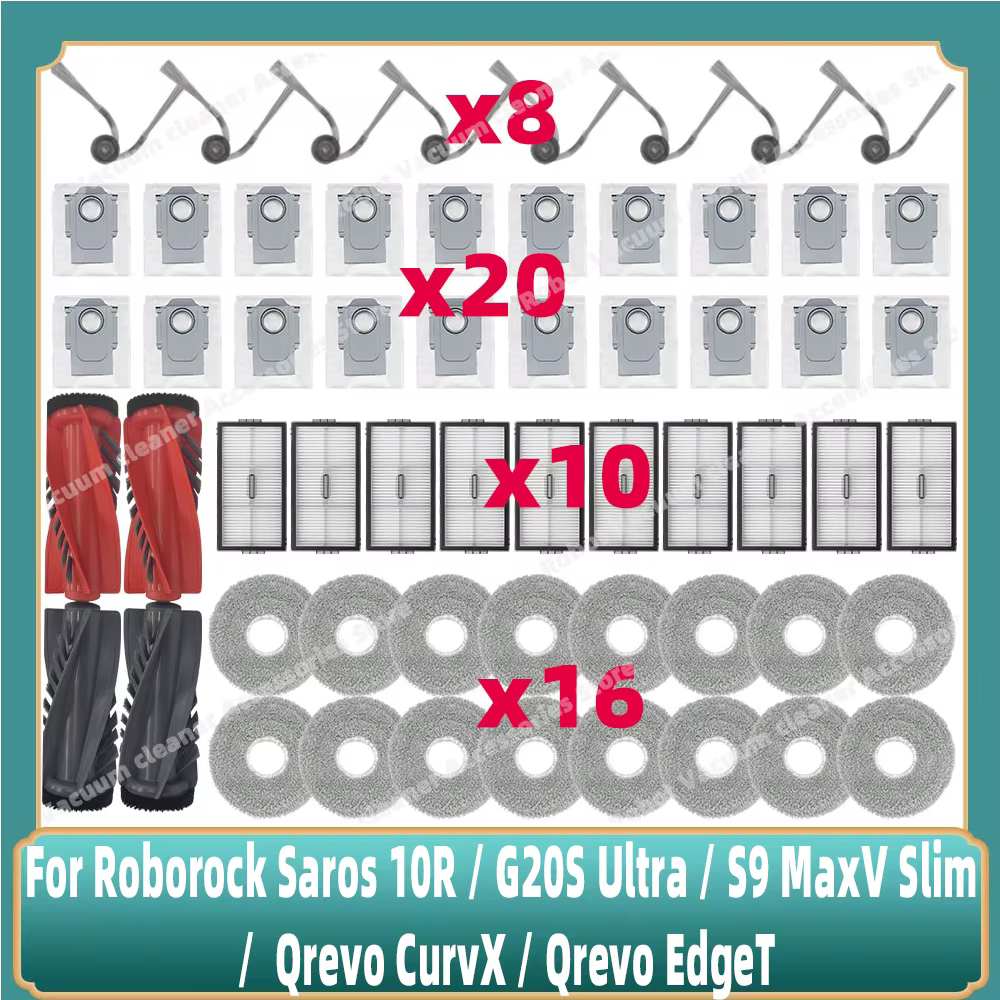 Compatible pour (Roborock Saros 10R / G20S Ultra / S9 MaxV Slim / Qrevo CurvX / Qrevo EdgeT) pièces 