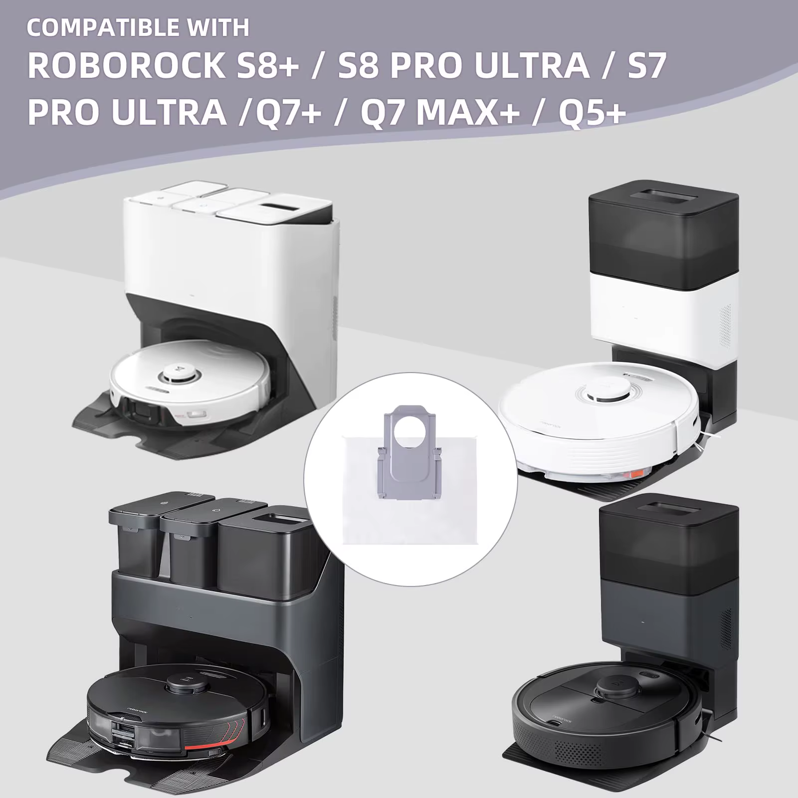 Sac à poussière de remplacement pour aspirateur Roborock S8 + / S8 Pro Ultra / S7 MaxV Ultra / S7 Pr
