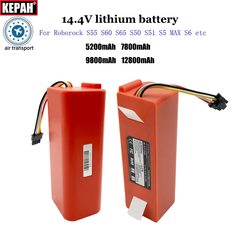 Batterie pour aspirateur robot Xiaomi Roborock S55 S60 S65 S50 S51 S5 MAX S6, 14.4V BRR-2P4S-5200S,