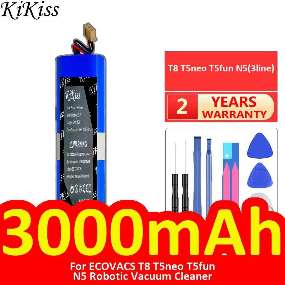 Batterie pour aspirateur robot 3000mAh haute capacité pour aspirateur robot Ecovacs T8 T5neo T5fun N